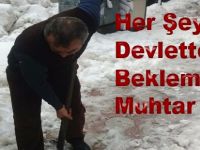 Bafra'da Muhtarın karla Mücadelesi