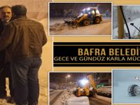 BAFRA BELEDİYESİ KAR İLE MÜCADELE EDİYOR