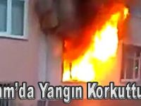 Alaçam'da dernekte çıkan yangın panik yarattı