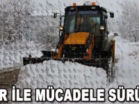 Bafra Belediyesi karla mücadele ediyor