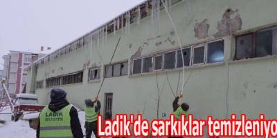 Ladik'de sarkıklar temizleniyor