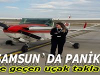 Samsun’da eğitim uçağı inişte kırım geçirdi