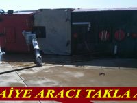 İtfaiye aracı da takla attı