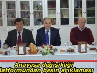 Anayasa değişikliği platformundan basın açıklaması