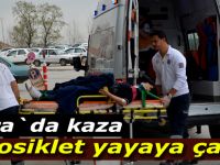 Motosikletin çarptığı yaya yaralandı