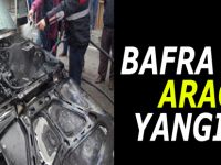 Bafra’da Seyir halindeki otomobil alev aldı