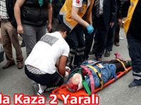 Bafra'da otomobil yayaya çarptı 2 yaralaı