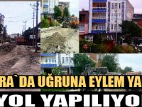 Uğruna eylem yapılan yol yapılıyor