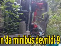 Samsun'da minibüs devrildi 9 yaralı