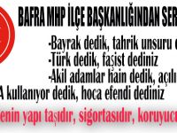Bafra MHP ilçe başkanlığından sert açıklama