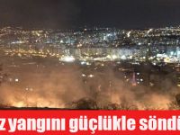 Anız yangını güçlükle söndürüldü
