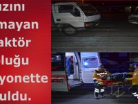 Hızını Alamayan Traktör Kamyonete Çarptı