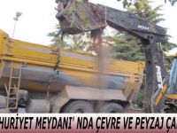 BAFRA CUMHURİYET MEYDANI' NDA ÇEVRE VE PEYZAJ ÇALIŞMALARI