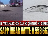 BAFRA'DA YOL ÇÖKTÜ