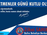 BAŞKAN ŞAHİN: ÖĞRETMENLERİMİZE ŞÜKRANLARIMI SUNUYORUM