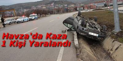 Havza'da Kaza 1 Kişi Yaralandı