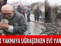 Sobayı Yakmaya Uğraşırken Evi Yandı