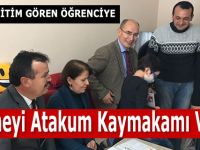 Evde Eğitim Gören Öğrenciye Karnesini Atakum Kaymakamı Verdi