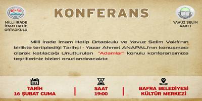 Bafra'ya Ahmet Anapalı Geliyor