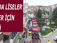 Bafra'da Liseler Şehitler için yürüdü