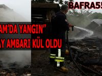 Alaçam’da Buğday Ambarı Yandı