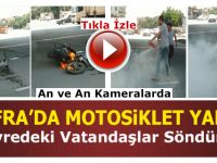 Bafra'da Motosiklet Alev Alev Yandı