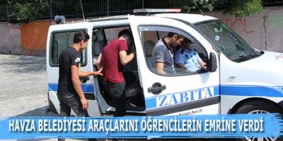 HAVZA BELEDİYESİ ARAÇLARINI ÖĞRENCİLERİN EMRİNE VERDİ
