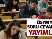ÖSYM SINAV SORULARI YAYINLANDI