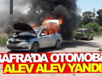 Bafra'da Otomobil Alev Alev Yandı