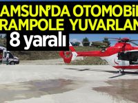Samsun'da Otomobil Şarampole Yuvarlandı 8 Yaralı