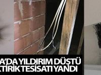 Bafra'da Yıldırım Düştü Elektirik Tesisatı Yandı