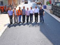 BAFRA BELEDİYESİ ASFALT VE KALDIRIMDA HIZ KESMİYOR