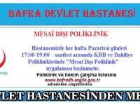 Bafra Devlet Hastanesinden Akşam Mesaisi