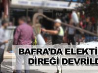 Bafra'da Elektirik Direği faciası atlatıldı.