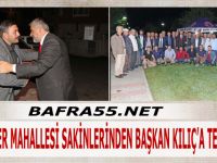 BAHÇELER MAHALLESİ SAKİNLERİNDEN BAŞKAN KILIÇ’A TEŞEKKÜR