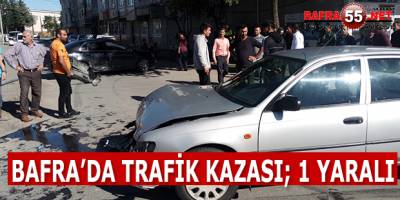 Bafra’da Trafik Kazası; 1 Yaralı