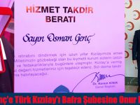 Osman Genç'e Türk Kızılay'ı Bafra Şubesine Onur Madalyası