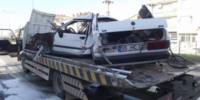 Bafra'da Trafik kazası 2 yaralı