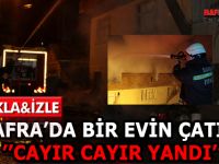 BAFRA’DA BİR EVİN ÇATISI CAYIR CAYIR YANDI