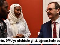 Zihni Şahin, OMÜ'ye otobüsle gitti, öğrencilerle buluştu