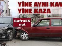Bafra'da Aynı Kavşakta Yine Kaza 2 Yaralı