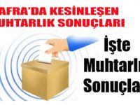 BAFRA'DA KESİNLEŞEN MUHTARLIK SONUÇLARI