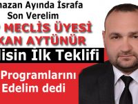 HAKAN AYTÜNÜR;"İLK ÖNERİSİ TAKDİR TOPLADI"