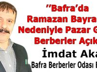 Bafra’da Ramazan Bayramı Nedeniyle Pazar Günü Berberler Açık