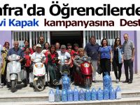 Bafra'da Öğrencilerden Mavi Kapak kampanyasına Destek