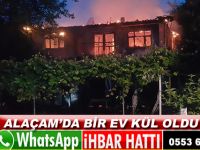 Alaçam'da bir ev kül oldu