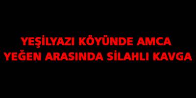 YEŞİLYAZI KÖYÜNDE AMCA YEĞEN ARASINDA SİLAHLI KAVGA