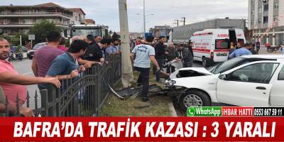 Bafra'da Trafik Kazası : 3 yaralı