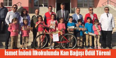 İsmet İnönü İlkokulunda Kan Bağışı Ödül Töreni