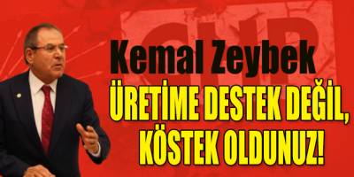 ÜRETİME DESTEK DEĞİL, KÖSTEK OLDUNUZ!